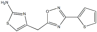 4-{[3-(thiophen-2-yl)-1,2,4-oxadiazol-5-yl]methyl}-1,3-thiazol-2-amine 结构式