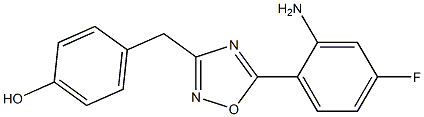 4-{[5-(2-amino-4-fluorophenyl)-1,2,4-oxadiazol-3-yl]methyl}phenol 结构式