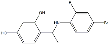 4-{1-[(4-bromo-2-fluorophenyl)amino]ethyl}benzene-1,3-diol 结构式