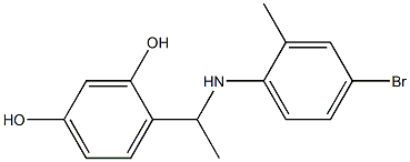 4-{1-[(4-bromo-2-methylphenyl)amino]ethyl}benzene-1,3-diol 结构式