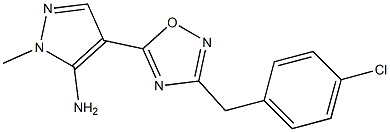 4-{3-[(4-chlorophenyl)methyl]-1,2,4-oxadiazol-5-yl}-1-methyl-1H-pyrazol-5-amine 结构式