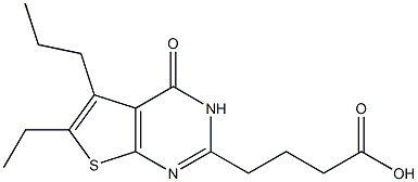 4-{6-ethyl-4-oxo-5-propyl-3H,4H-thieno[2,3-d]pyrimidin-2-yl}butanoic acid 结构式