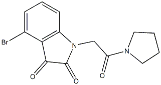 4-bromo-1-[2-oxo-2-(pyrrolidin-1-yl)ethyl]-2,3-dihydro-1H-indole-2,3-dione 结构式