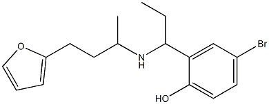 4-bromo-2-(1-{[4-(furan-2-yl)butan-2-yl]amino}propyl)phenol 结构式