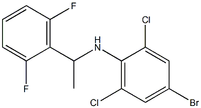 4-bromo-2,6-dichloro-N-[1-(2,6-difluorophenyl)ethyl]aniline 结构式