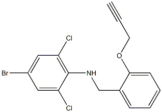 4-bromo-2,6-dichloro-N-{[2-(prop-2-yn-1-yloxy)phenyl]methyl}aniline 结构式