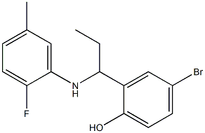 4-bromo-2-{1-[(2-fluoro-5-methylphenyl)amino]propyl}phenol 结构式