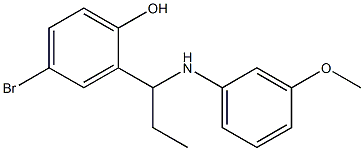 4-bromo-2-{1-[(3-methoxyphenyl)amino]propyl}phenol 结构式