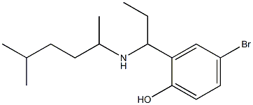 4-bromo-2-{1-[(5-methylhexan-2-yl)amino]propyl}phenol 结构式