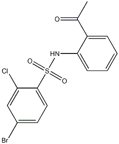 4-bromo-2-chloro-N-(2-acetylphenyl)benzene-1-sulfonamide 结构式