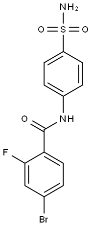 4-bromo-2-fluoro-N-(4-sulfamoylphenyl)benzamide 结构式