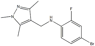 4-bromo-2-fluoro-N-[(1,3,5-trimethyl-1H-pyrazol-4-yl)methyl]aniline 结构式