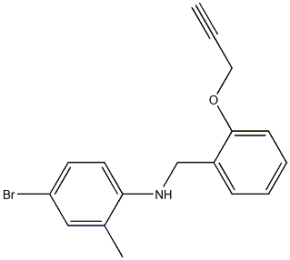 4-bromo-2-methyl-N-{[2-(prop-2-yn-1-yloxy)phenyl]methyl}aniline 结构式