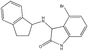 4-bromo-3-(2,3-dihydro-1H-inden-1-ylamino)-2,3-dihydro-1H-indol-2-one 结构式