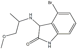 4-bromo-3-[(1-methoxypropan-2-yl)amino]-2,3-dihydro-1H-indol-2-one 结构式