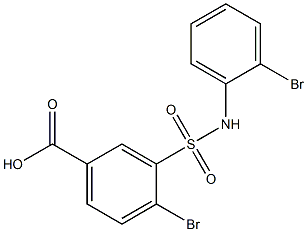 4-bromo-3-[(2-bromophenyl)sulfamoyl]benzoic acid 结构式