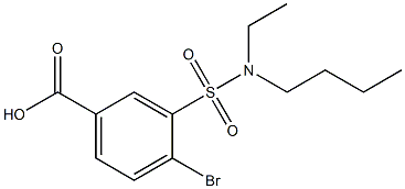 4-bromo-3-[butyl(ethyl)sulfamoyl]benzoic acid 结构式