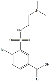 4-bromo-3-{[2-(dimethylamino)ethyl]sulfamoyl}benzoic acid 结构式