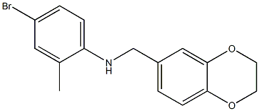 4-bromo-N-(2,3-dihydro-1,4-benzodioxin-6-ylmethyl)-2-methylaniline 结构式