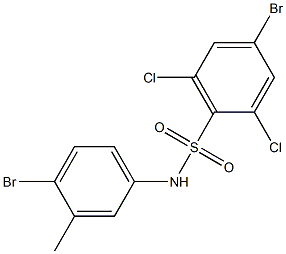 4-bromo-N-(4-bromo-3-methylphenyl)-2,6-dichlorobenzene-1-sulfonamide 结构式