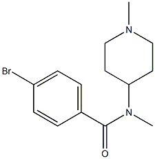 4-bromo-N-methyl-N-(1-methylpiperidin-4-yl)benzamide 结构式