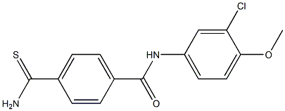 4-carbamothioyl-N-(3-chloro-4-methoxyphenyl)benzamide 结构式