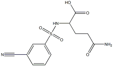 4-carbamoyl-2-[(3-cyanobenzene)sulfonamido]butanoic acid 结构式