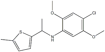 4-chloro-2,5-dimethoxy-N-[1-(5-methylthiophen-2-yl)ethyl]aniline 结构式