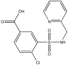 4-chloro-3-[(pyridin-2-ylmethyl)sulfamoyl]benzoic acid 结构式