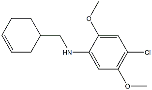 4-chloro-N-(cyclohex-3-en-1-ylmethyl)-2,5-dimethoxyaniline 结构式