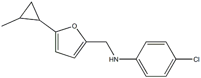 4-chloro-N-{[5-(2-methylcyclopropyl)furan-2-yl]methyl}aniline 结构式