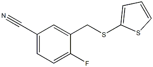 4-fluoro-3-[(thiophen-2-ylsulfanyl)methyl]benzonitrile 结构式