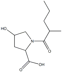 4-hydroxy-1-(2-methylpentanoyl)pyrrolidine-2-carboxylic acid 结构式