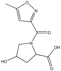 4-hydroxy-1-[(5-methyl-1,2-oxazol-3-yl)carbonyl]pyrrolidine-2-carboxylic acid 结构式
