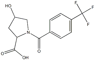 4-hydroxy-1-{[4-(trifluoromethyl)phenyl]carbonyl}pyrrolidine-2-carboxylic acid 结构式