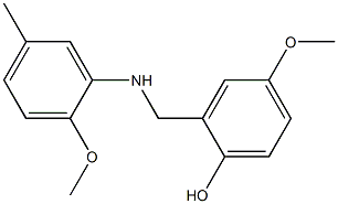 4-methoxy-2-{[(2-methoxy-5-methylphenyl)amino]methyl}phenol 结构式