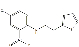 4-methoxy-2-nitro-N-[2-(thiophen-2-yl)ethyl]aniline 结构式