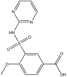 4-methoxy-3-(pyrimidin-2-ylsulfamoyl)benzoic acid 结构式