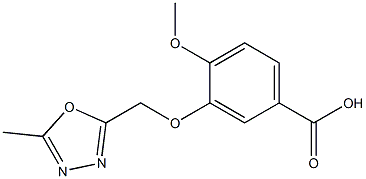4-methoxy-3-[(5-methyl-1,3,4-oxadiazol-2-yl)methoxy]benzoic acid 结构式