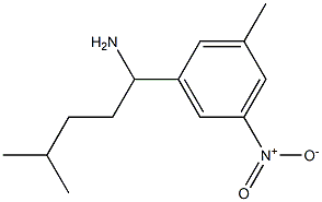 4-methyl-1-(3-methyl-5-nitrophenyl)pentan-1-amine 结构式