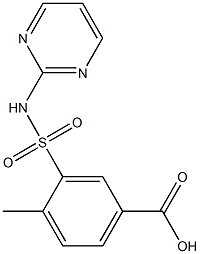 4-methyl-3-(pyrimidin-2-ylsulfamoyl)benzoic acid 结构式