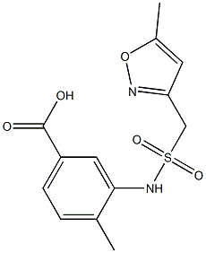 4-methyl-3-[(5-methyl-1,2-oxazol-3-yl)methanesulfonamido]benzoic acid 结构式