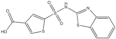 5-(1,3-benzothiazol-2-ylsulfamoyl)thiophene-3-carboxylic acid 结构式