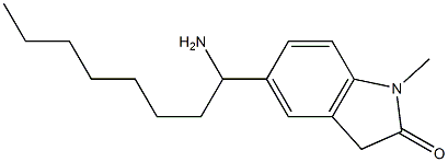 5-(1-aminooctyl)-1-methyl-2,3-dihydro-1H-indol-2-one 结构式