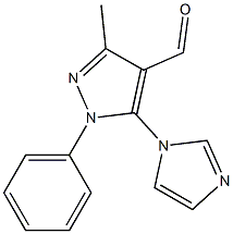 5-(1H-imidazol-1-yl)-3-methyl-1-phenyl-1H-pyrazole-4-carbaldehyde 结构式