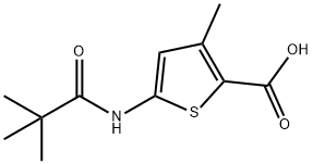 5-(2,2-dimethylpropanamido)-3-methylthiophene-2-carboxylic acid 结构式