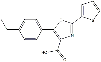 5-(4-ethylphenyl)-2-(thiophen-2-yl)-1,3-oxazole-4-carboxylic acid 结构式