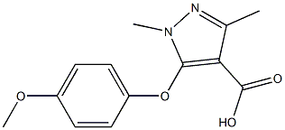 5-(4-methoxyphenoxy)-1,3-dimethyl-1H-pyrazole-4-carboxylic acid 结构式