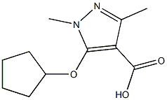 5-(cyclopentyloxy)-1,3-dimethyl-1H-pyrazole-4-carboxylic acid 结构式