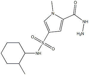 5-(hydrazinocarbonyl)-1-methyl-N-(2-methylcyclohexyl)-1H-pyrrole-3-sulfonamide 结构式